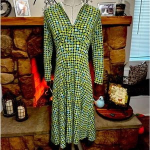 Vintage Greens and Black Dress